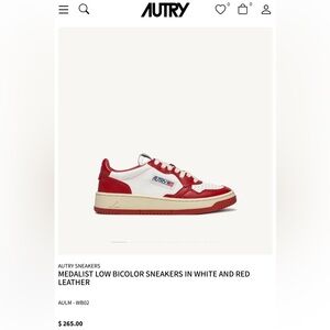 AUTRY MEDALIST LOW BICOLOR SNEAKERS - Burgundy & White